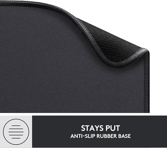 Logitech Studio Series Mouse Pad — Spill-resistant, Anti-slip Rubber Base, Graphite