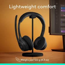 Logitech Zone 300 Wireless Headset — Bluetooth 5.3, Noise-cancelling Mic, 16h, Black (981-001407)