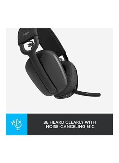 Logitech Zone Vibe 100 Wireless Headset — Bluetooth, Lightweight, Noise-cancelling Mic, Graphite (981-001213)