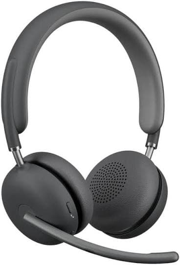 Logitech Zone Wireless 2 UC Premium ANC Headset — Hybrid ANC, AI Noise-cancelling Mics, USB Receiver + Bluetooth, Graphite (981-001311)