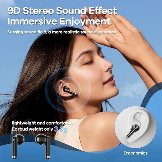 REMAX Wireless Earbuds — Bluetooth 5.3, Noise Cancellation, 30h Playtime, IPX5, Semi In-ear, Black