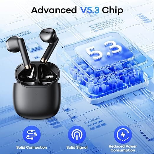 REMAX Wireless Earbuds — Bluetooth 5.3, Noise Cancellation, 30h Playtime, IPX5, Semi In-ear, Black