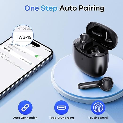 REMAX Wireless Earbuds — Bluetooth 5.3, Noise Cancellation, 30h Playtime, IPX5, Semi In-ear, Black