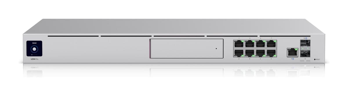 Ubiquiti UniFi Dream Machine Pro — Gateway/Controller, 10G SFP+ WAN, 8× GbE, NVR Bay, 1U (UDM-PRO)