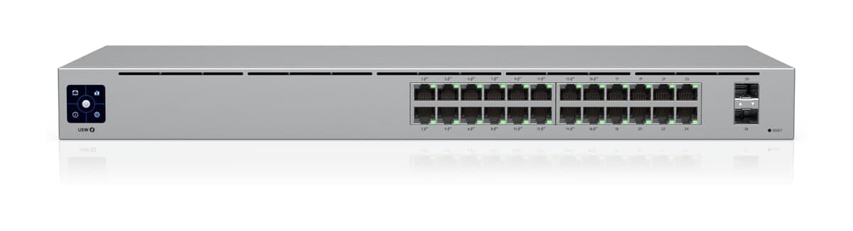 Ubiquiti UniFi Switch 24 PoE (Gen2) — 24× GbE (16 PoE+), 2× 1G SFP, 1U (USW-24-POE)