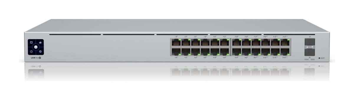 Ubiquiti UniFi Switch Pro 24 PoE (Gen2) — 24× GbE PoE+/PoE++, 2× 10G SFP+, 1U (USW-PRO-24-POE)