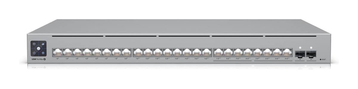 Ubiquiti UniFi Switch Pro Max 24 PoE — 16× GbE + 8× 2.5GbE PoE++, 2× 10G SFP+, 1U (USW-PRO-MAX-24-POE)