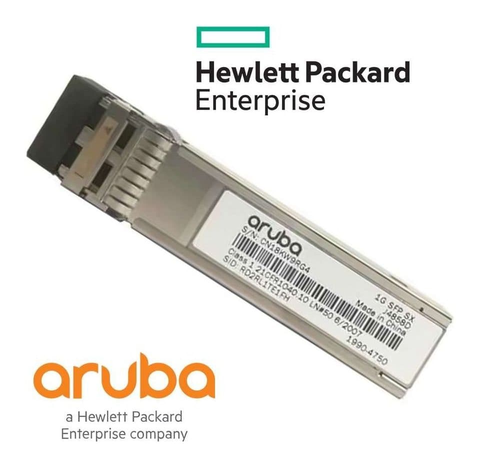 HPE Aruba Networking 1G SFP LC SX Transceiver — 500m OM2 Multimode (J4858D)