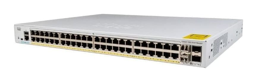 Cisco Catalyst 1000 Switch — 48× Gigabit PoE+, 4× 10G SFP+, 740W PoE (C1000-48FP-4X-L)