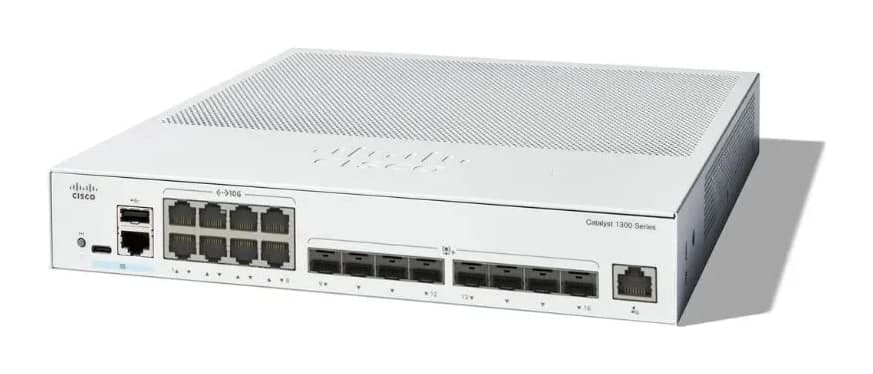 Cisco Catalyst 1300 Switch — 8× 10G Copper, 8× 10G SFP+, Stackable (C1300-16XTS)