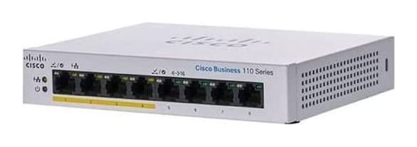 Cisco Business 110 Unmanaged Desktop Switch — 8× Gigabit (4 PoE, 32W) (CBS110-8PP-D-UK)