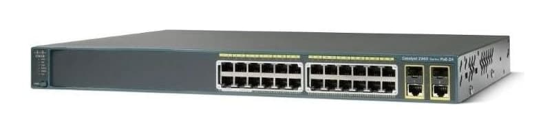 Cisco Catalyst 2960 Switch — 24× Fast Ethernet PoE, 2× Gigabit/SFP, 370W PoE (WS-C2960-24PC-L)