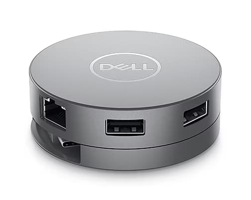 Dell Pro 7-in-1 USB-C Travel Hub DA310 — HDMI/DisplayPort/VGA, Gigabit Ethernet, 90W Pass-through, Silver (470-AEUP)