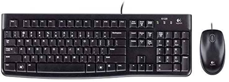 Logitech MK120 Wired Keyboard & Mouse Combo — USB, Full-size, Spill-resistant (920-002562)