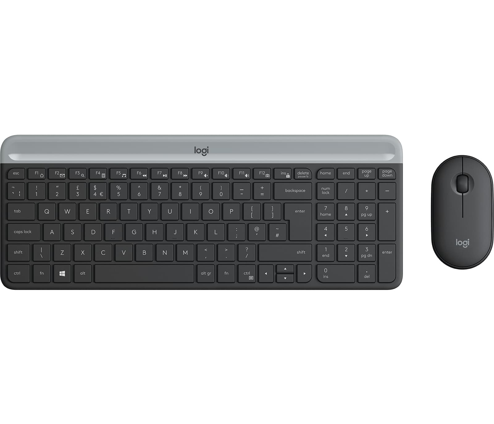 Logitech MK470 Slim Wireless Keyboard & Mouse Combo — 2.4GHz, Low-profile, Whisper-quiet, Graphite (920-010069)