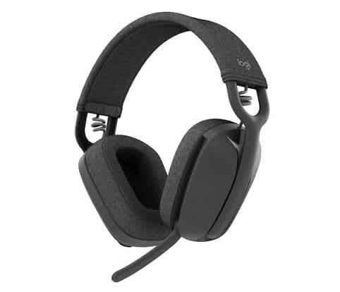 Logitech Zone Vibe 100 Wireless Headset — Bluetooth, Lightweight, Noise-cancelling Mic, Graphite (981-001213)