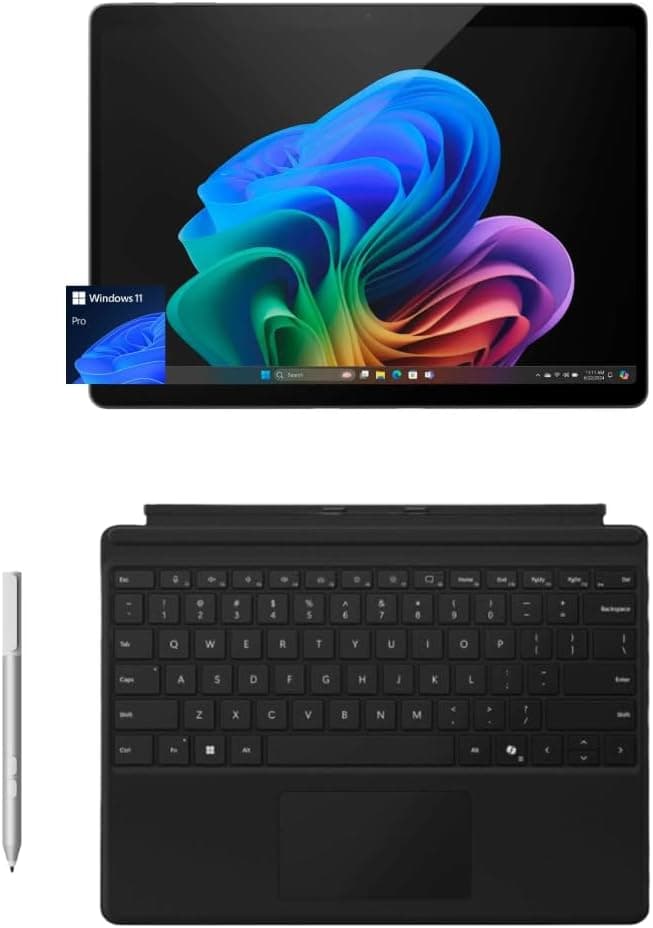 Microsoft Surface Pro 11 Copilot+ PC Bundle — Snapdragon X Elite, 16GB, 1TB SSD, 13" OLED Touch, Win 11 + Surface Pro Keyboard with Slim Pen, Black (EP2-23855)