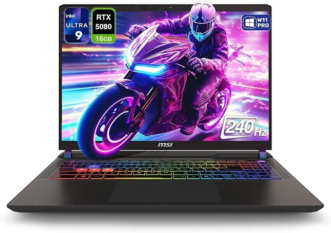 MSI Vector 16 HX AI Gaming Laptop — Core Ultra 9 275HX, 16GB, 1TB SSD, RTX 5080 16GB, 16" QHD, Win 11, Cosmos Gray (A2XWIG-400US)
