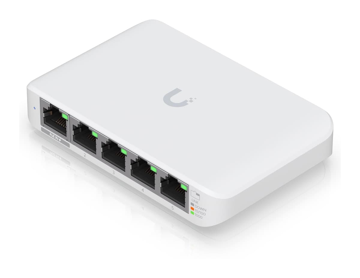 Ubiquiti UniFi Switch Flex Mini — 5× GbE Desktop Switch, USB-C or PoE Powered (USW-FLEX-MINI)